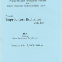 Improvisers Exchange at the IMC Flyer
