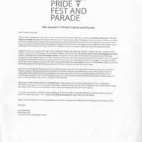 8th Annual Pride Fest and Parade Participant Letter