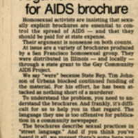 &quot;Argument nonsense for AIDS brochure,&quot; Newspaper Opinion piece criticizing GCAP AIDS education material